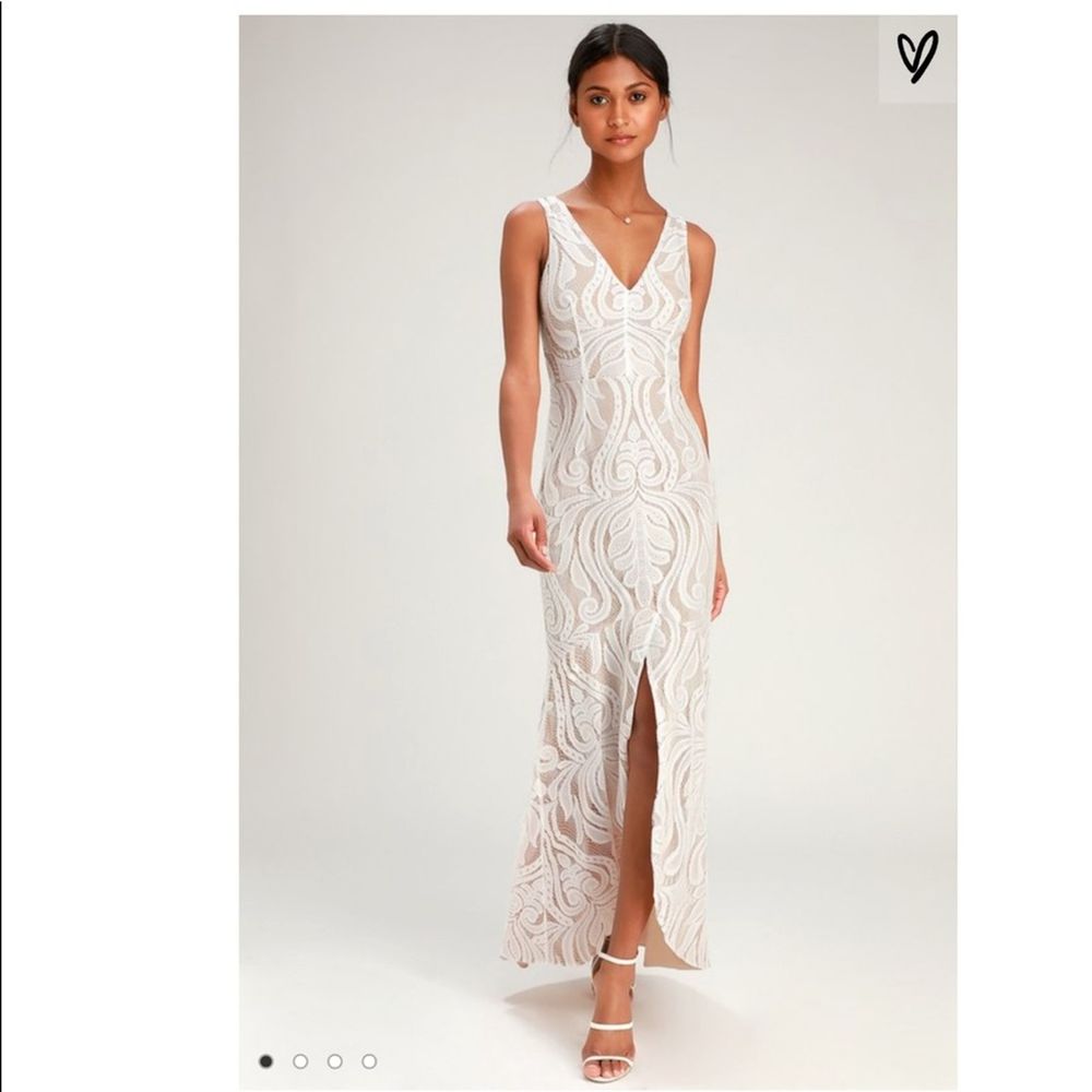 RYSE the Label Cassidy White Lace Maxi Dre…